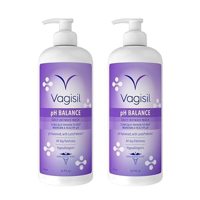 Vagisil Feminine Wash for Intimate Area Hygiene, pH Balance, Gynecologist Tested, Hypoallergenic, 12 oz, (Pack of 3)