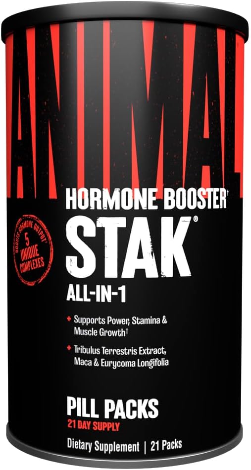 Animal Stak – Natural Testosterone Booster & Hormone Support for Men with Tribulus & Estrogen Blockers | Muscle Growth, Strength & Vitality – 1 Month Cycle