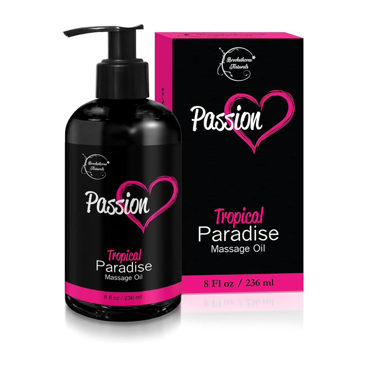 Passion Sensual Massage Oil for Date Night | 100% Natural Body Oil for Couples with Jojoba & Almond | Aromatherapy & Relaxing Massage Therapy | Perfect Glide & Smooth Skin | Tropical Paradise Scent