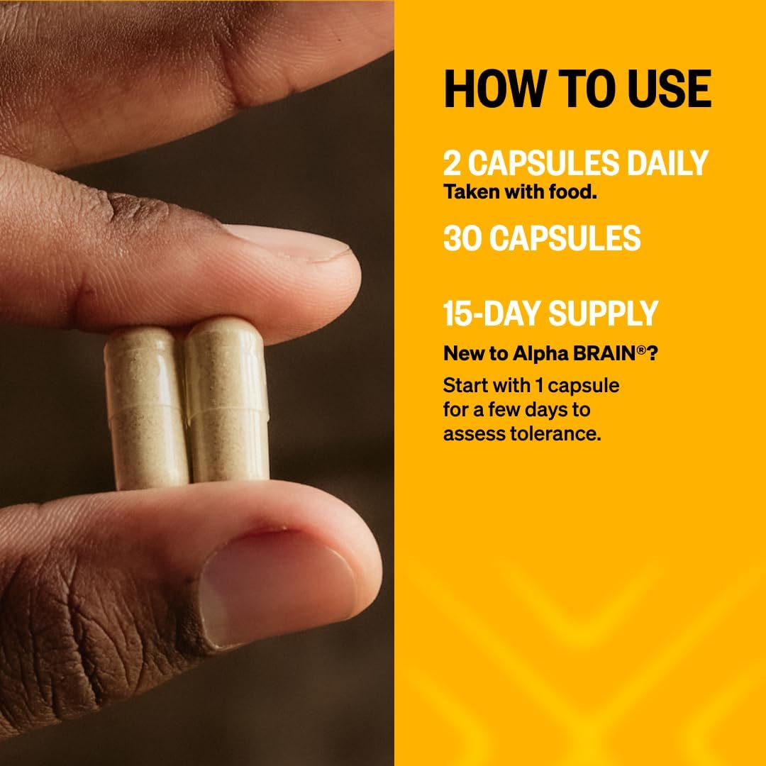 ONNIT Alpha Brain Nootropic Supplement – Memory, Focus & Mental Clarity with L-Theanine & Vitamin B6, Non-GMO, 30 Capsules