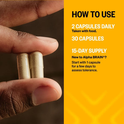 ONNIT Alpha Brain Nootropic Supplement – Memory, Focus & Mental Clarity with L-Theanine & Vitamin B6, Non-GMO, 30 Capsules