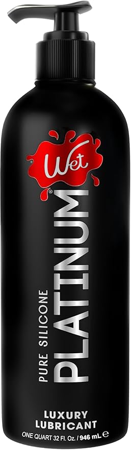 Wet Platinum Silicone-Based Personal Lubricant | Ultra Smooth, Super Slick, Hypoallergenic, Long-Lasting Performance, Waterproof Formula| Lube for Men, Women & Couples, 4.2 fl oz