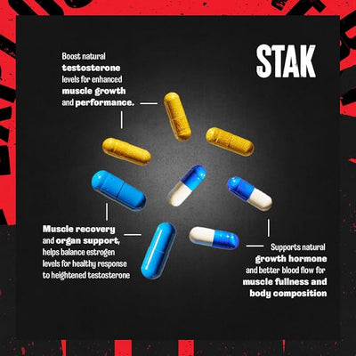 Animal Stak – Natural Testosterone Booster & Hormone Support for Men with Tribulus & Estrogen Blockers | Muscle Growth, Strength & Vitality – 1 Month Cycle