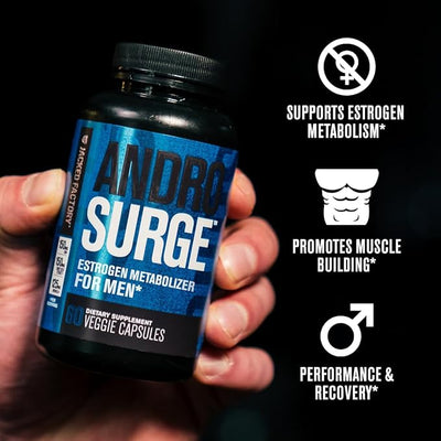 Jacked Factory Androsurge Estrogen Blocker for Men – Natural Testosterone Booster & Estrogen Metabolizer with Tongkat Ali, DIM & Long Jack – Muscle Builder & Test Booster Supplement – 120 Count