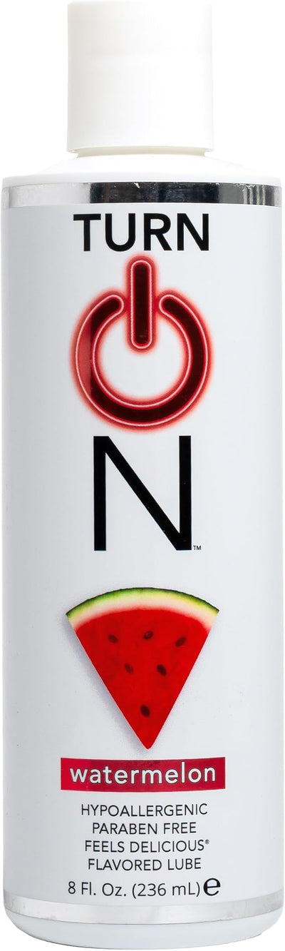 Turn On Strawberry Flavored Personal Lubricant – Water-Based, Sugar-Free Lube for Men, Women & Couples – Condom Safe, Long-Lasting Intimate Gel, 8 fl oz
