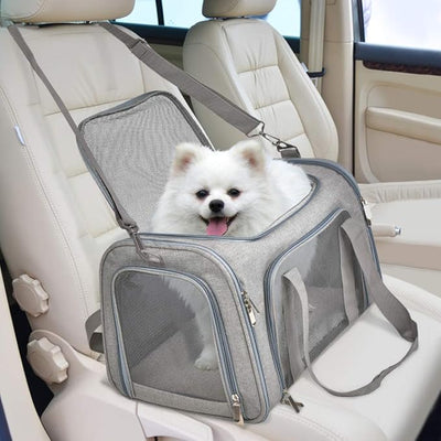 Pet Carrier For Small / Medium Cats Dogs Puppies (Up To 15lbs), TSA Airline Approved Small Dog Carrier Soft Sided, Collapsible Waterproof Travel Puppy Carrier