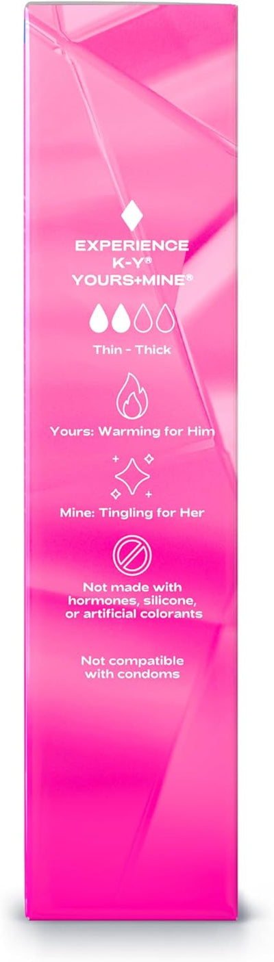 K-Y Yours + Mine Couples Personal Lube, Two Personal Lubricants, Water Based Lube for Women & Glycerin-Based Lube for Men, 2 x 1.5 FL OZ