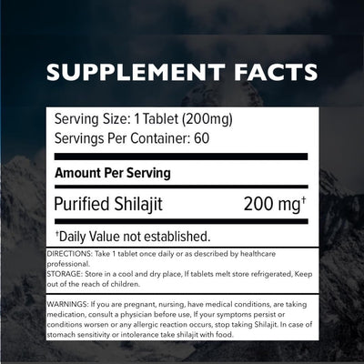 Pure Himalayan Shilajit Dry Drops – 100% Natural, 85+ Trace Minerals & Fulvic Acid for Energy, Metabolism & Immune Support – 60 Tablets