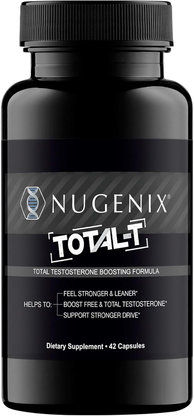 Nugenix Total-T Testosterone Booster for Men – Free & Total Testosterone Support Supplement for Energy, Vitality, Muscle & Performance – 42 Capsules