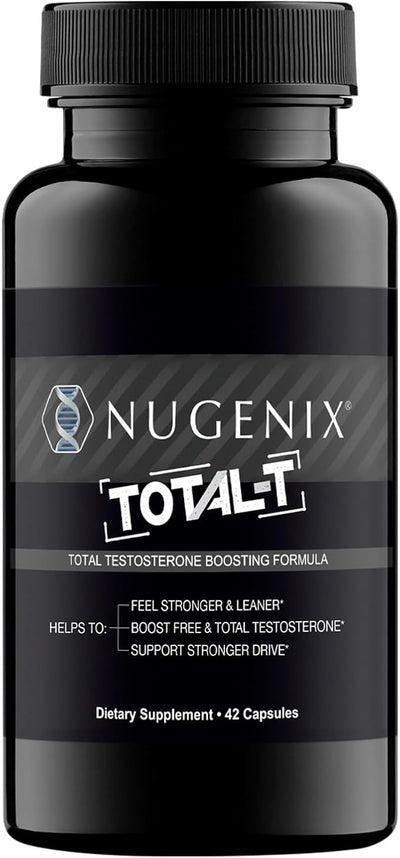 Nugenix Total-T Testosterone Booster for Men – Free & Total Testosterone Support Supplement for Energy, Vitality, Muscle & Performance – 42 Capsules