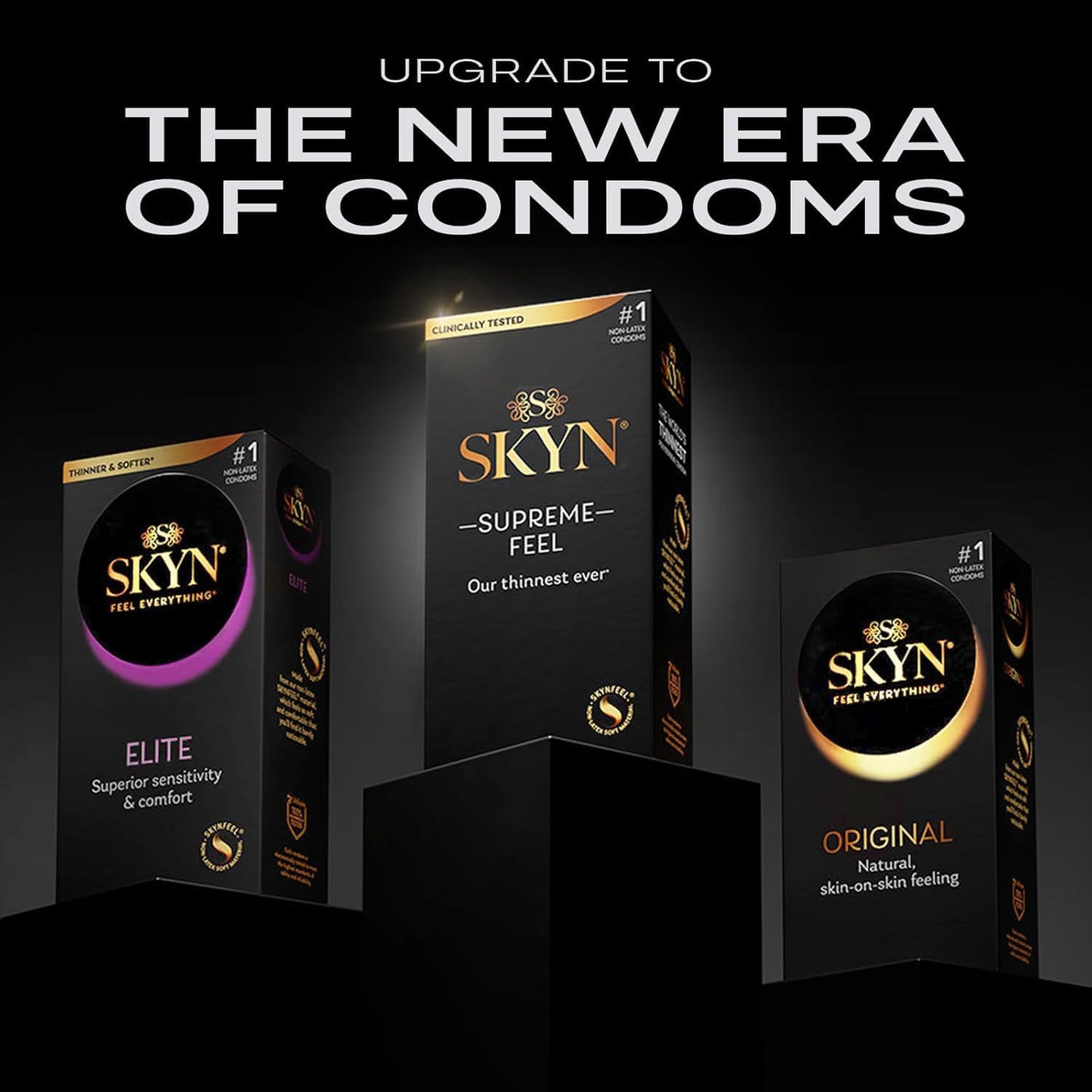 SKYN Supreme Feel Non-Latex Condoms – Ultra-Thin, Natural Fit & Pre-Lubricated for Enhanced Comfort & Sensitivity – 30 Count
