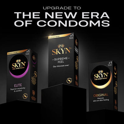 SKYN Supreme Feel Non-Latex Condoms – Ultra-Thin, Natural Fit & Pre-Lubricated for Enhanced Comfort & Sensitivity – 30 Count