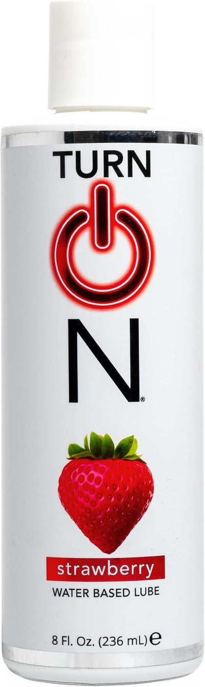 Turn On Strawberry Flavored Personal Lubricant – Water-Based, Sugar-Free Lube for Men, Women & Couples – Condom Safe, Long-Lasting Intimate Gel, 8 fl oz
