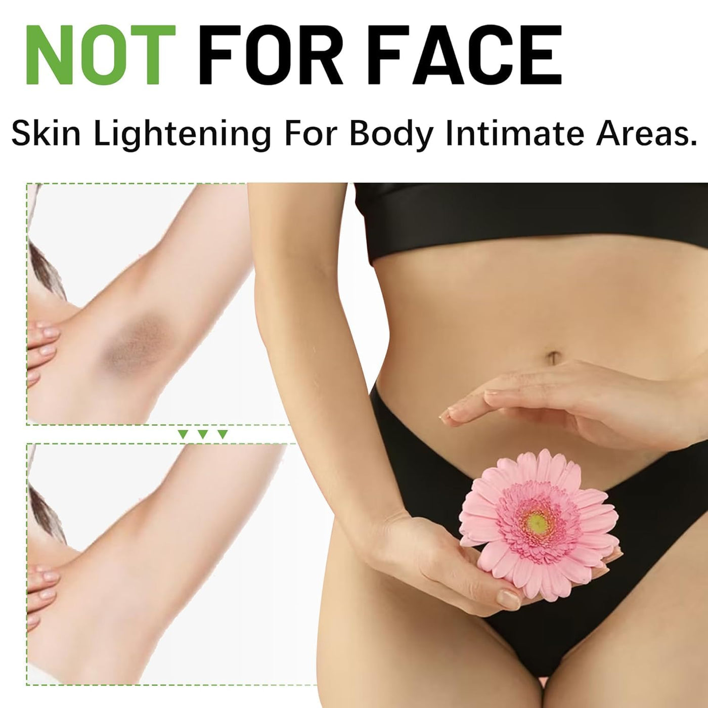 Skin Whitening Cream Bleaching Cream for Body Intimate Area, Private Parts, Underarm, Knees, Elbows, Inner Thigh, Bikini Areas, Bikini Line, Lightening Dark Spot Remover For Intimate Part (1.7FL OZ)