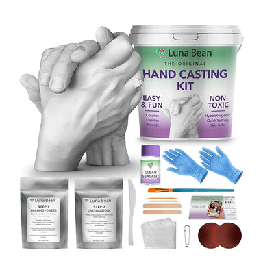 Luna Bean Hand Casting Kit – The Original Hand Mold Kit for Couples – Birthday Gifts, Bridal Shower, Wedding, Engagement Gifts for Her Him Anniversary for Men Women Wife Husband Boyfriend Girlfriend