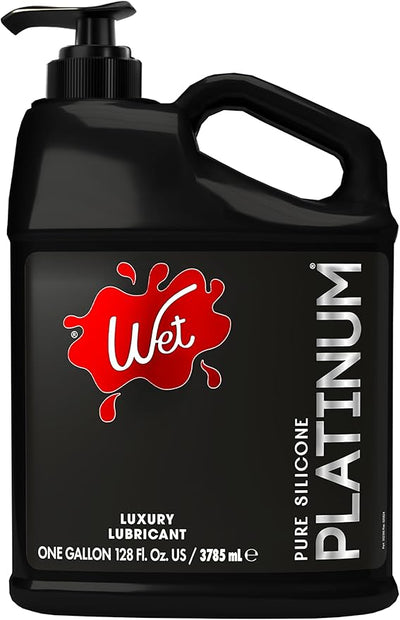 Wet Platinum Silicone-Based Personal Lubricant | Ultra Smooth, Super Slick, Hypoallergenic, Long-Lasting Performance, Waterproof Formula| Lube for Men, Women & Couples, 4.2 fl oz