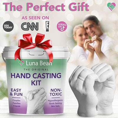 Luna Bean Hand Casting Kit – The Original Hand Mold Kit for Couples – Birthday Gifts, Bridal Shower, Wedding, Engagement Gifts for Her Him Anniversary for Men Women Wife Husband Boyfriend Girlfriend