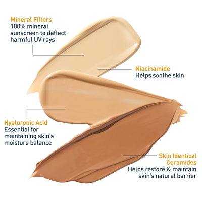 CeraVe Hydrating Mineral Sunscreen SPF 30 with Sheer Tint | Tinted Face Sunscreen with Zinc Oxide, 1.7 oz