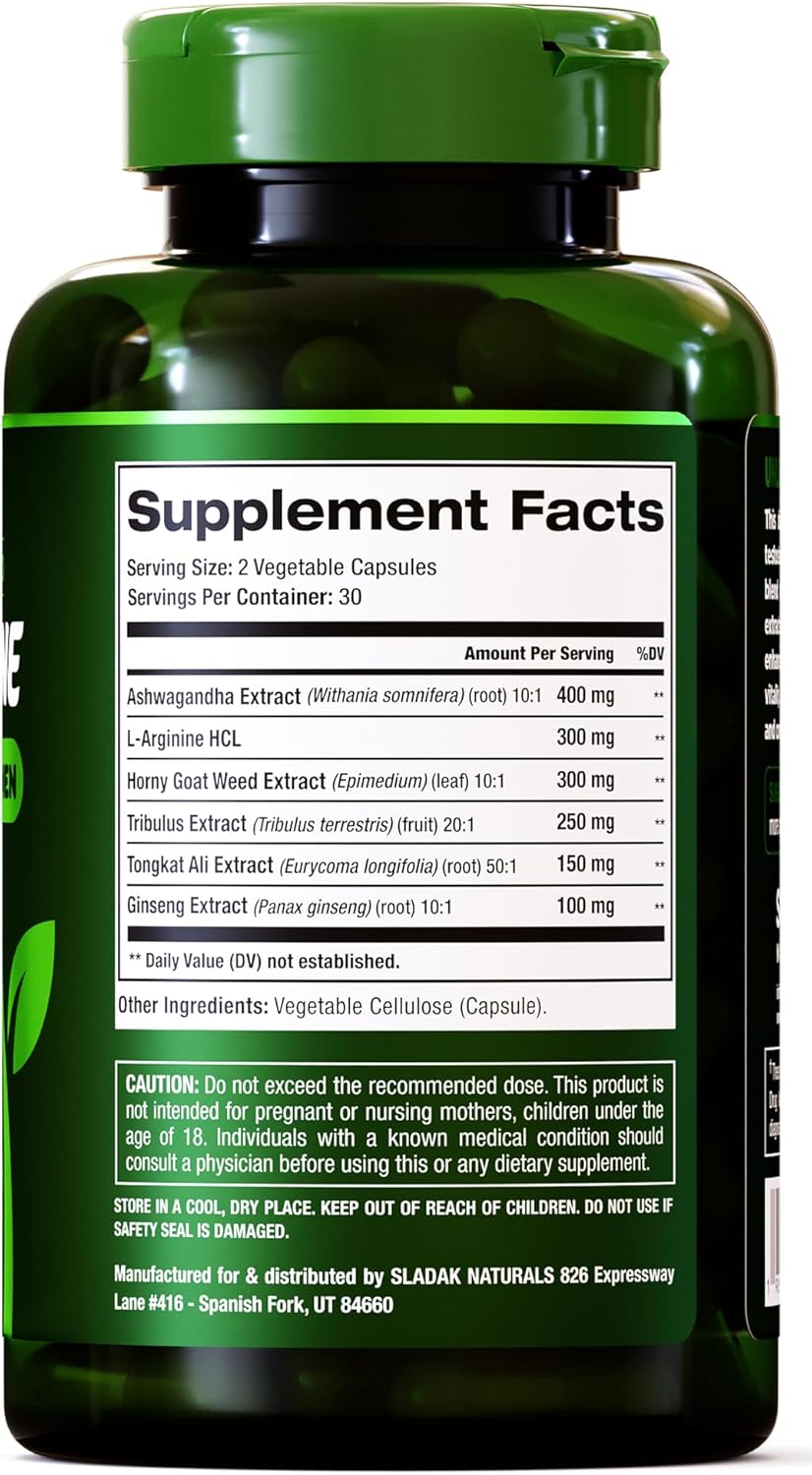 Testosterone Booster for Men – Ashwagandha, Tongkat Ali, L-Arginine & Tribulus for Muscle, Energy & Performance (2-Month Supply)
