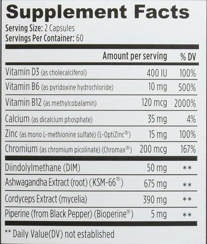 Weider Prime Testosterone Support for Men – Natural Test Booster with Ashwagandha, Chromax Chromium, Zinc & Bioperine – Men’s Health & Vitality Supplement with Vitamins & Minerals – Gluten Free – 120 Capsules