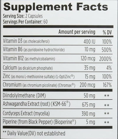 Weider Prime Testosterone Support for Men – Natural Test Booster with Ashwagandha, Chromax Chromium, Zinc & Bioperine – Men’s Health & Vitality Supplement with Vitamins & Minerals – Gluten Free – 120 Capsules