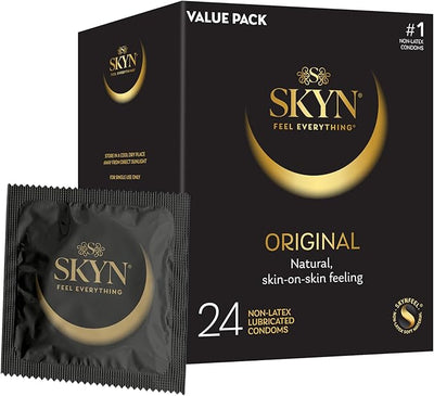 SKYN Supreme Feel Non-Latex Condoms – Ultra-Thin, Natural Fit & Pre-Lubricated for Enhanced Comfort & Sensitivity – 30 Count