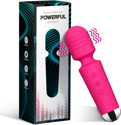 Vibrator Wand,Adult Sex Toy Wand, G Spot Dildo, Clit Vibrator, Sex Vibrators,Clitoris Stimulation,with 8 Speeds & 20 Patterns,Fully Waterproof,Vibrating Wand for her Pleasure (Rose Red)