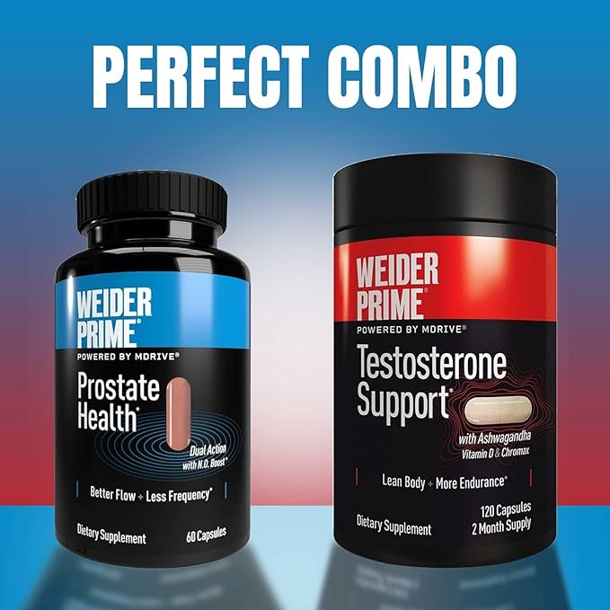 Weider Prime Testosterone Support for Men – Natural Test Booster with Ashwagandha, Chromax Chromium, Zinc & Bioperine – Men’s Health & Vitality Supplement with Vitamins & Minerals – Gluten Free – 120 Capsules