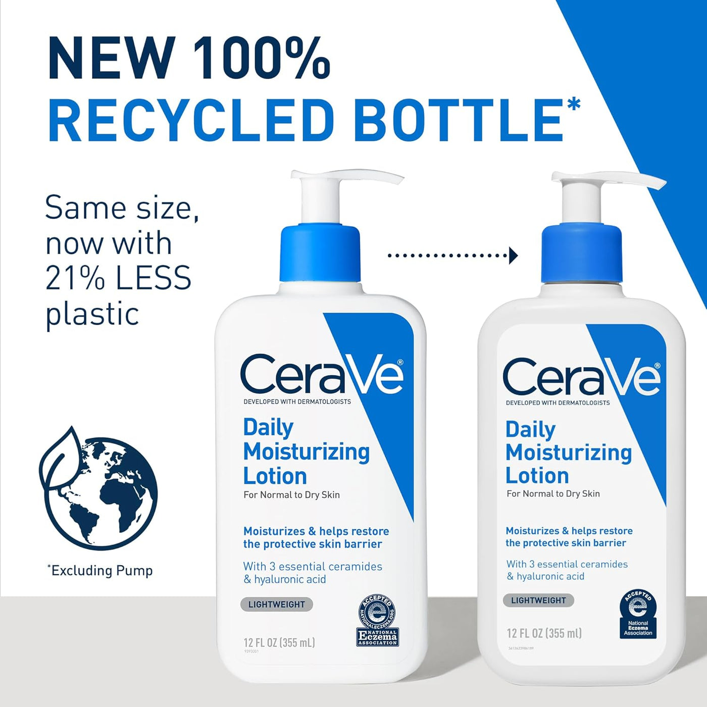 CeraVe Daily Moisturizing Lotion for Dry Skin with Hyaluronic Acid & Ceramides – Face & Body Moisturizer, Fragrance-Free, 12 oz