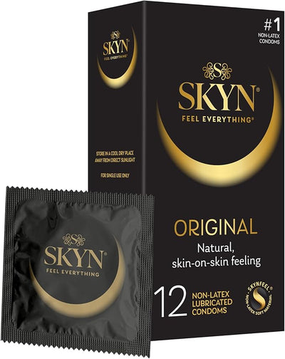 SKYN Supreme Feel Non-Latex Condoms – Ultra-Thin, Natural Fit & Pre-Lubricated for Enhanced Comfort & Sensitivity – 30 Count