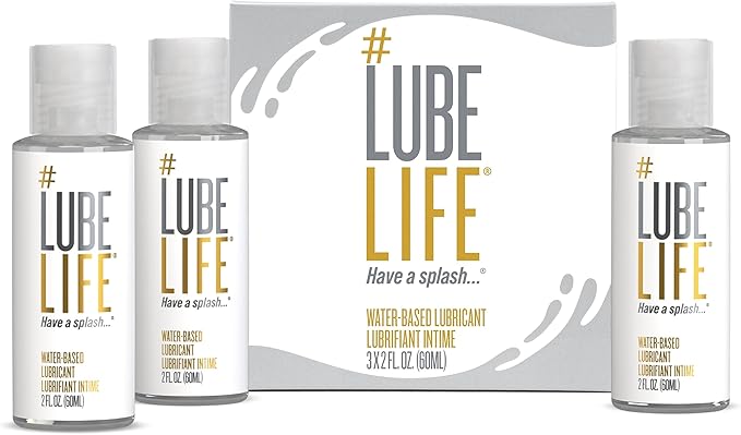 LubeLife Water-Based Lube – Personal Lubricant for Men, Women & Couples, Travel Size, Non-Staining, Easy Clean-Up, Toy-Safe, 8 Fl Oz