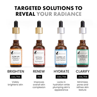 Eclat Skincare Vitamin C Face Serum - Skin Care for Dark Spots, Vitamin C Serum with Hyaluronic Acid, Ferulic Acid, & Vit E - Anti Aging and Skin Brightening, Pure Vit C Facial Care - 30 ml