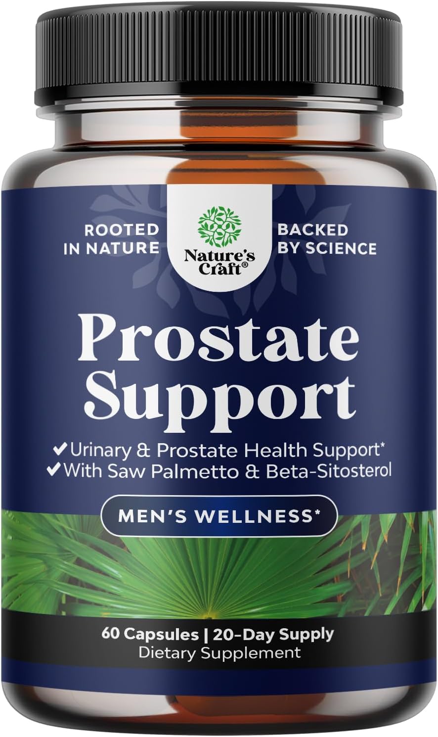 Herbal Prostate Supplement for Men | Pygeum & Saw Palmetto Extract for Urinary Health