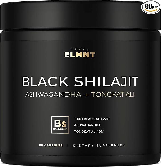 Black Shilajit 103,800mg for Men – 100x Strength with Ashwagandha & Tongkat Ali 10% Extract – Ultra Pure Himalayan Shilajit Capsules with 60% Fulvic Acid – Energy, Stamina, Vitality & Men’s Health Supplement