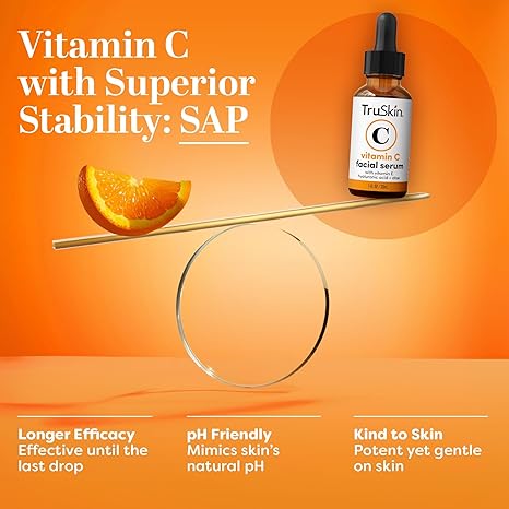 TruSkin Vitamin C Face Serum with Hyaluronic Acid & Vitamin E – Brightening & Anti-Aging