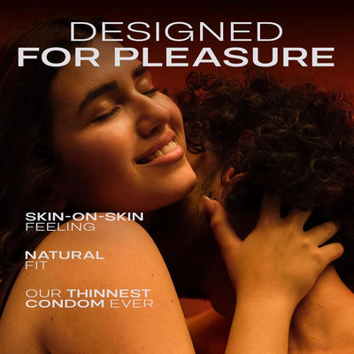 SKYN Supreme Feel Non-Latex Condoms – Ultra-Thin, Natural Fit & Pre-Lubricated for Enhanced Comfort & Sensitivity – 30 Count