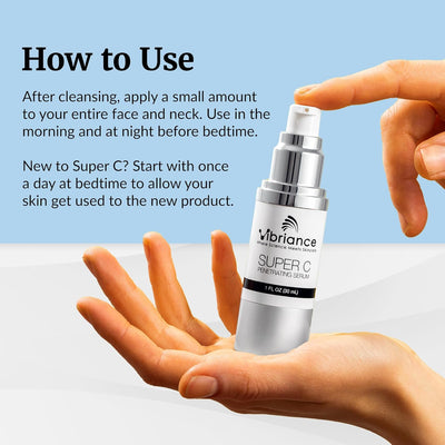 Vibriance Super C Serum for Mature Skin - All-in-One Vitamin Formula Hydrates, Firms, Lifts, Smooths, Targets Age Spots, Wrinkles, 1 fl oz