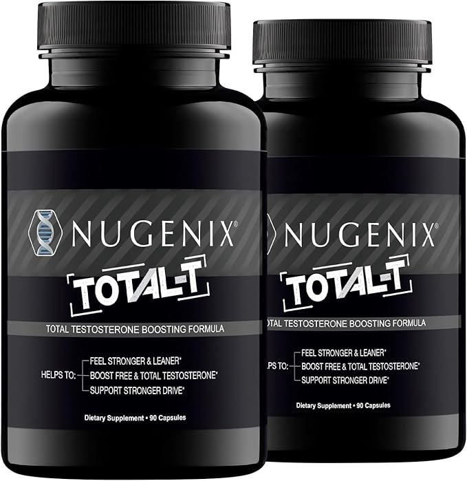 Nugenix Total-T Testosterone Booster for Men – Free & Total Testosterone Support Supplement for Energy, Vitality, Muscle & Performance – 42 Capsules