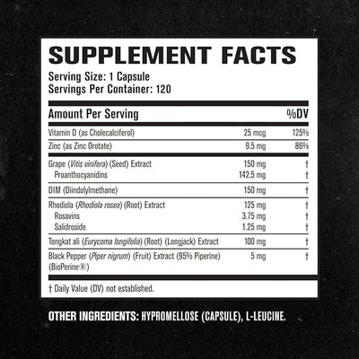 Jacked Factory Androsurge Estrogen Blocker for Men – Natural Testosterone Booster & Estrogen Metabolizer with Tongkat Ali, DIM & Long Jack – Muscle Builder & Test Booster Supplement – 120 Count