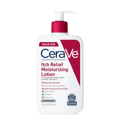CeraVe Anti-Itch Moisturizing Lotion with Pramoxine | Itch Relief for Dry Skin, Bug Bites & Sunburn, 8 oz