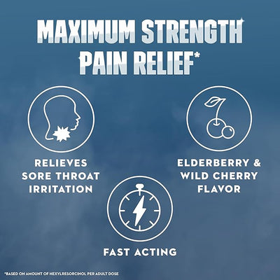 "Mucinex InstaSoothe Sore Throat Lozenges – Fast Sore Throat Relief with Hexylresorcinol – Elderberry & Wild Cherry Medicated Throat Drops, 40 Count"