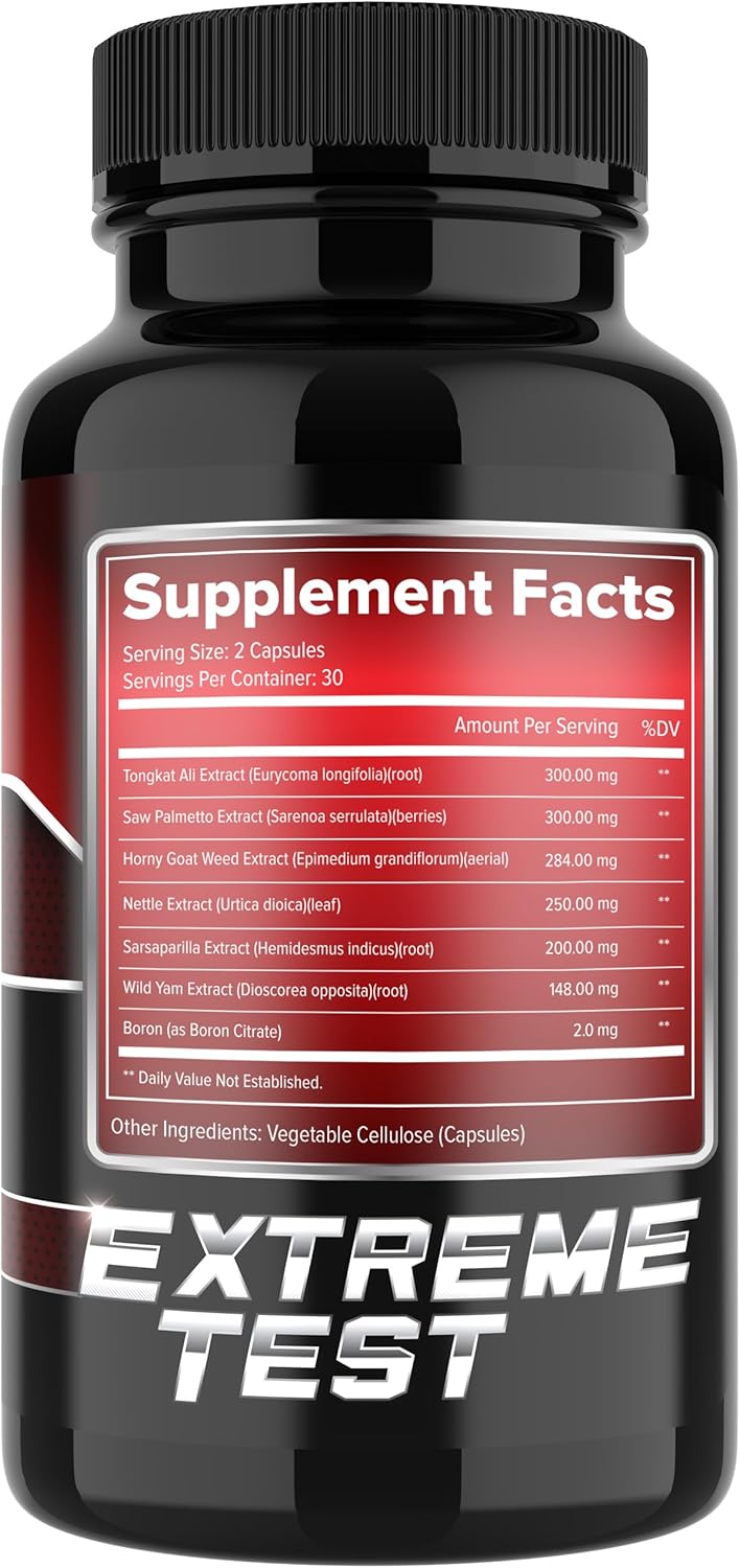 Testosterone Booster for Men – Muscle Growth, Strength, Stamina & Performance Support – 60 Capsules