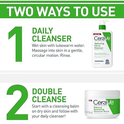 CeraVe Hydrating Facial Cleanser with Hyaluronic Acid & Ceramides – Face Wash for Dry Skin