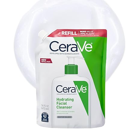 CeraVe Hydrating Facial Cleanser with Hyaluronic Acid & Ceramides – Face Wash for Dry Skin