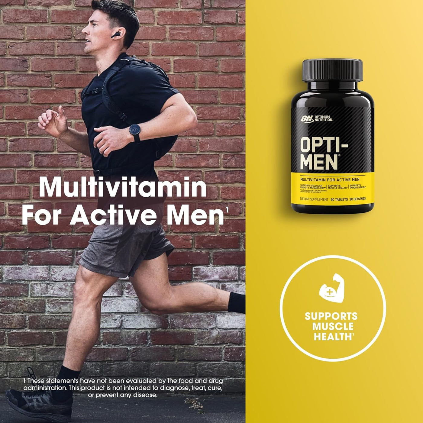 Optimum Nutrition Opti-Men Multivitamin for Men with Vitamin C, D, E, B12 & Zinc – Immune Support, 90 Tablets