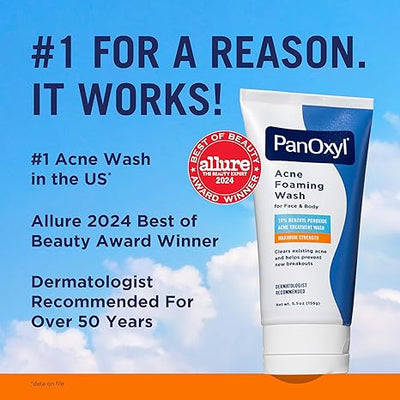 PanOxyl Acne Foaming Wash 10% Benzoyl Peroxide Maximum Strength