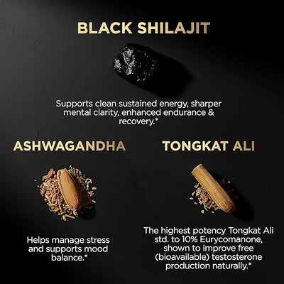 Black Shilajit 103,800mg for Men – 100x Strength with Ashwagandha & Tongkat Ali 10% Extract – Ultra Pure Himalayan Shilajit Capsules with 60% Fulvic Acid – Energy, Stamina, Vitality & Men’s Health Supplement