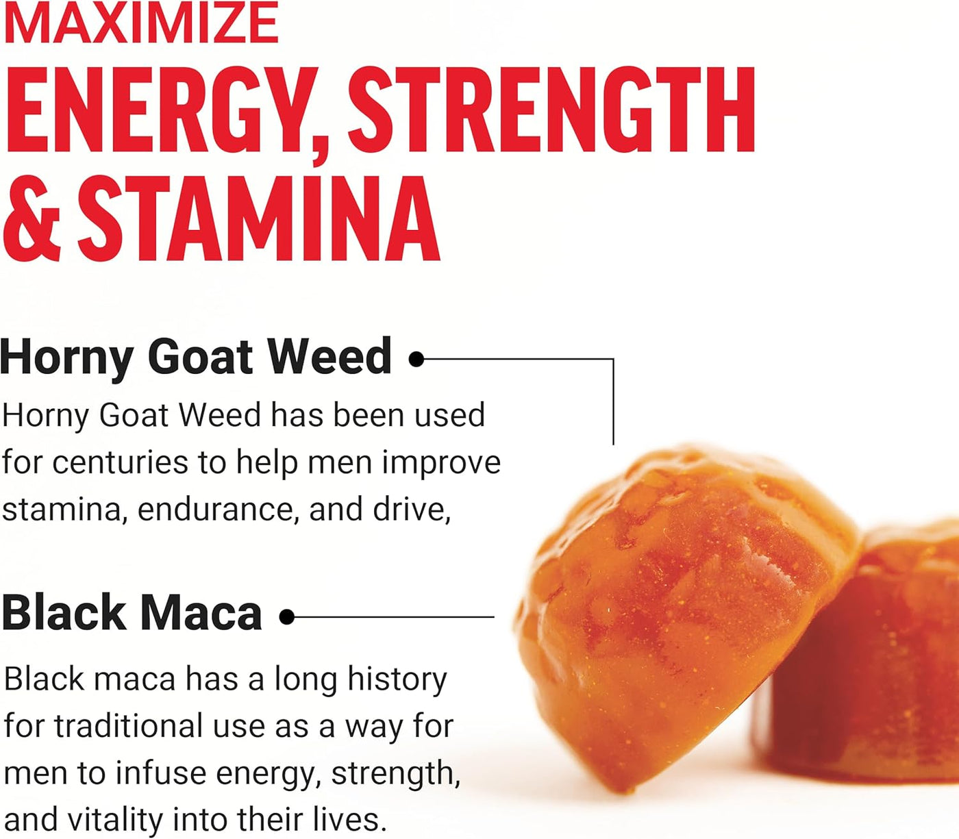 Force Factor Test X180 Gummies Testosterone Booster for Men with Tongkat Ali & Maca – Berry Punch, 60 Gummies