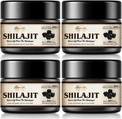 Pure Himalayan Shilajit Resin – 600mg Organic Shilajit with 85+ Trace Minerals & Fulvic Acid for Energy & Immune Support, 30g