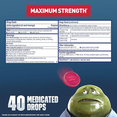 "Mucinex InstaSoothe Sore Throat Lozenges – Fast Sore Throat Relief with Hexylresorcinol – Elderberry & Wild Cherry Medicated Throat Drops, 40 Count"